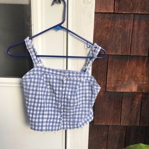 Brandy Melville Blue Gingham Top